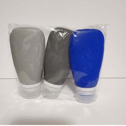 LYOB Leak Proof Silicone (Soft) Refillable Bottles 3oz-90 ml Travel Squeeze Bottles for Toiletries, TSA Size Containers for Lotions, Shampoos, Soaps, Sanitizer (3-Pack) Men or Women