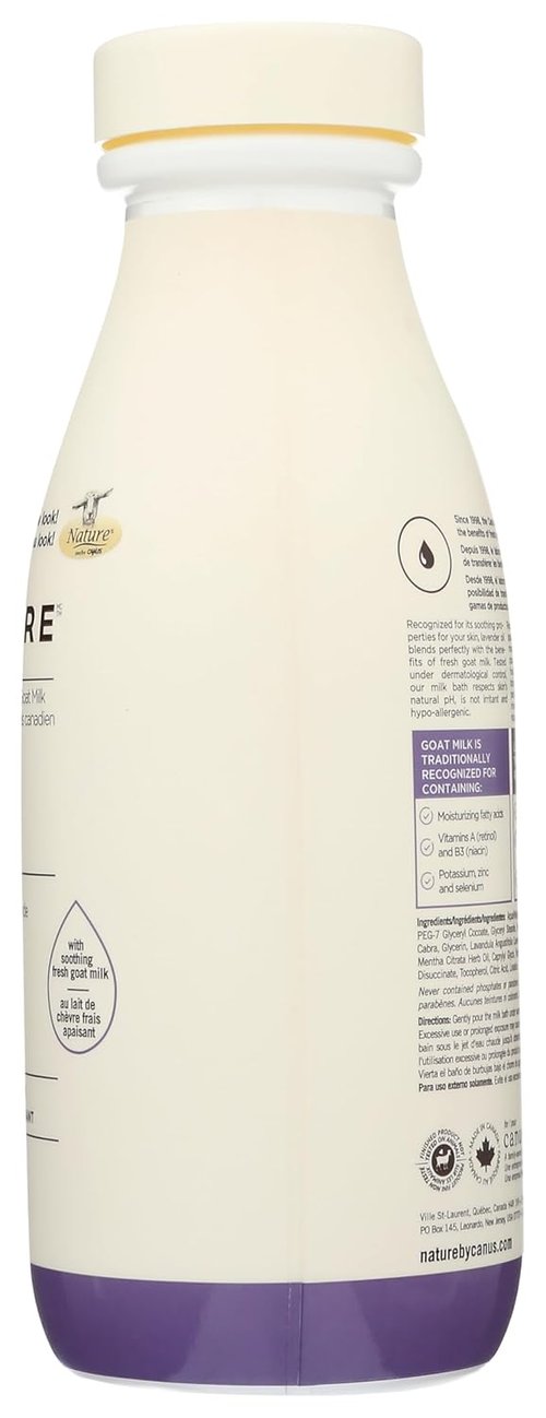 Nature by Canus Foaming Milk Bath - Smoothing Lavender Oil with Fresh Canadian Goat Milk | 27.1 Fl Oz
