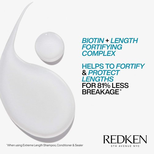 Redken Extreme Length Biotin Shampoo - Promotes Healthy Hair Growth & Strengthens Damaged Hair