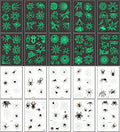 73PCS Luminous Halloween Spider Web Temporary Tattoos Set for Kids & Adults