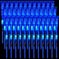 Blue Fiber Optic Wand LED Glow Stick Bulk with 3 Light Modes - 36 Pieces