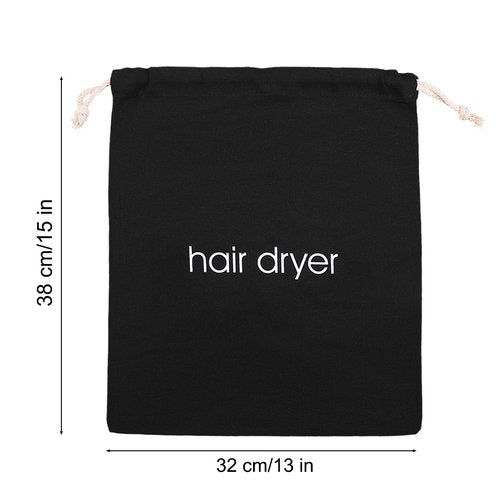 Hair Dryer Bags Bulk, Hairdryers Storage Drawstring Pouch, Blow Dryer Case Container Hairdryer and Styling Tools Accessories Bags for Hotel Home Travel Bathroom 15in x 13in (16 PCS Black)