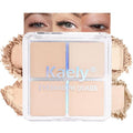 Kaely Powder Eyeshadow Quad - Vanilla Nude Beige Matte & Shimmer Palette for Mature Skin | Pigmented & Waterproof