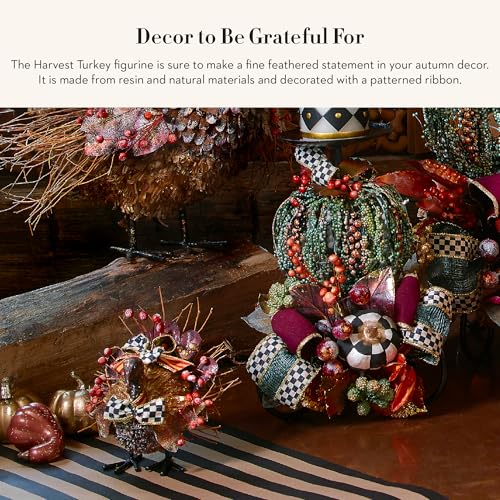 Thanksgiving Turkey Decor Figurine - Fall Harvest Centerpiece, Autumn Home Accent