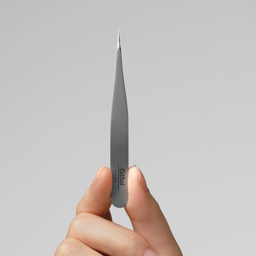 GöSol Tweezers - Professional Pointed Tweezers for Women and Men, 420 Stainless Steel Precision Tweezers for Women Facial Hair Removal, Expert Ingrown Hair Plucker, 0 Gap, Painless Hair Extraction