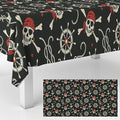 Pirate Skull Tablecloth 53x98 Inches for Pirate Theme Party Halloween Decorations