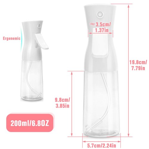 Apidgrowth Continuous Spray Bottle,Hair Spray Bottle,Plants Water Spray Mist Bottle,Ultra-Fine Spray Bottle for Hair,Skincare, Plant Care, Pet Grooming, Cleaning,2 Pcs (6.8 oz White)-Christmas