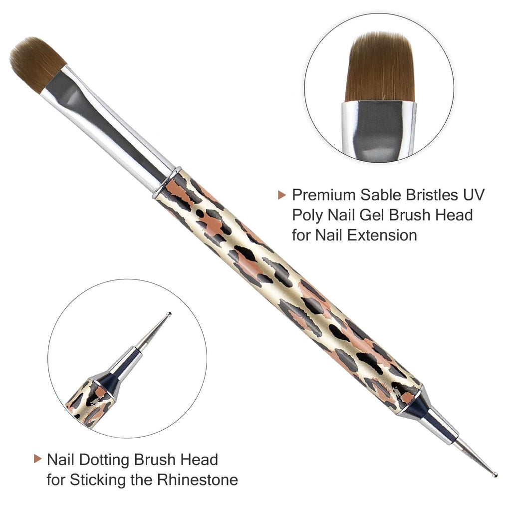 VONYA Kolinsky Acrylic French Tip Gel Nail Art Brush with Dotting Tool,For Professional Manicure Cuticle Clean up Nail Art Design. (Size16)