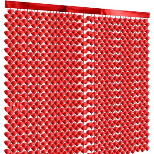 Red Heart Foil Fringe Curtains - Valentine's Day Party Decorations - 2 Pack