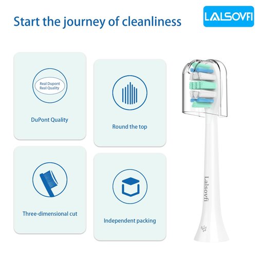 Lalsovfi Toothbrush Replacement Heads Compatible with Philips Sonicare and More Click-on Handles 12 Pack