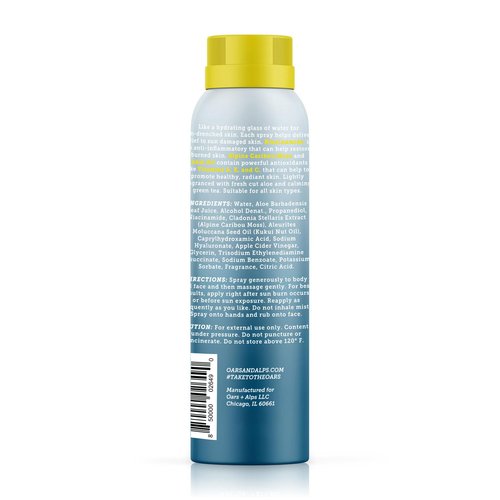 Oars + Alps After Sun Spray, After Sun Care Spray with Aloe Vera, Kukui Oil & Niacinamide & Green Tea Scent to Naturally Cool Skin, Hydrating, Soothing, Non Greasy, 6oz