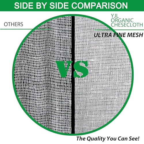 Organic Cheese Cloth - Unbleached Cotton for Straining, Extra Fine Mesh, 6 Yards