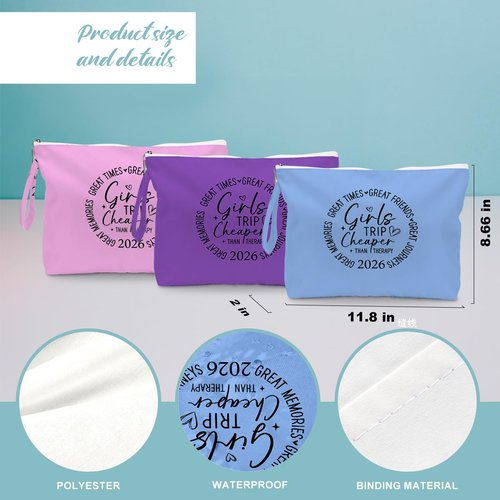 Fokongna 3PCS Girls Trip Gifts Wet Bag Wet Dry Bag Beach Bags Favors, for Swimsuit Toiletry Travel Essentials For Women, Beach Travel Gym for Swimsuit Dirty Diaper Bags