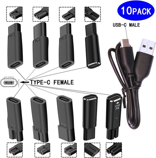 Skiennix USB C Power Cord - 10PCS Replacement Charger for Hair Clippers, Trimmers & Shavers | HQ8505