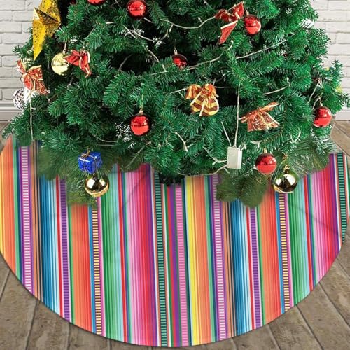 Majoug Mexican Blanket Serape Stripe Christmas Tree Skirt 36" Holiday Decor
