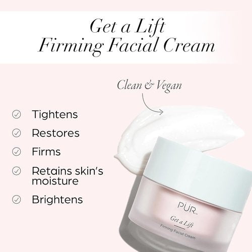 PÜR MINERALS Firming Facial Cream - Triple-Action Lightweight Moisturizer for Face & Neck | Tightens Skin, Reduces Fine Lines & Wrinkles
