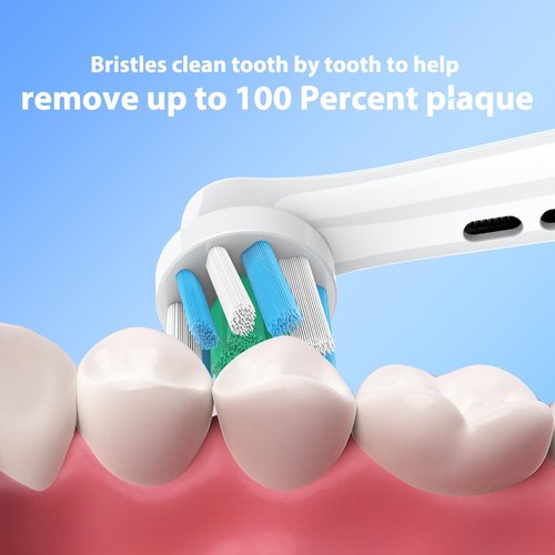Caslynor Replacement Heads Compatible with Oral B Braun Pro 100, 500, 1000, Vitality, Smart, Genius, Cross Bristles for Deeper Plaque Removal, Pack of 12 Electric Toothbrush Heads Refills, White