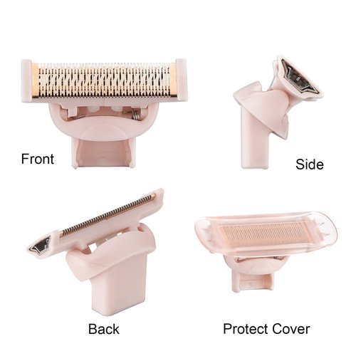 Finish Touch Flawless | 2-Pack Replacement Body Razor Heads with Clean Brush - Rose Gold