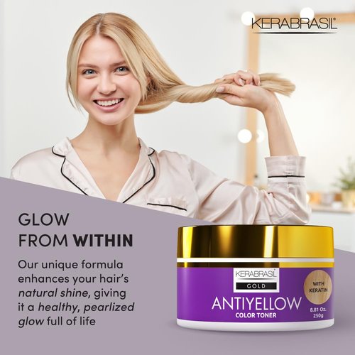 Antiyellow - Neutralizing Treatment for Brassy Tones | Deep Hydration for Cool Blonde Hair - Pearlized Finish