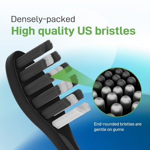 Toothbrush Heads Replacement Compatible with Gleem Electric Toothbrush - Brush Heads Refills Compatible with Gleem, Black, 10 Count