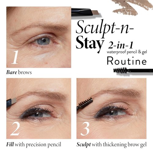 Laura Geller New York Waterproof Brow Pencil & Gel - Sculpt-N-Stay in Blonde