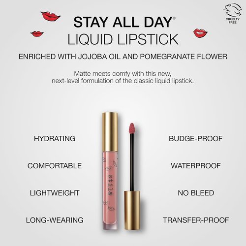 Stila Stay All Day® Liquid Lipstick - Matte, Long-Lasting Color | Hydrating Formula with Vitamin E & Avocado Oil, 10 Fl. Oz.