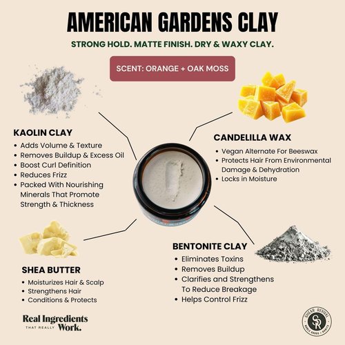 Shear Revival Clay Pomade for Men & Women - Vegan Strong Hold, Matte Finish, 3.4oz | Orange & Oakmoss Scent