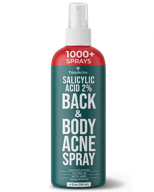 Back Acne Spray by [Brand Name] - Fast-Drying Tea Tree Oil & Aloe Mist with 2% Salicylic Acid | 4 fl oz