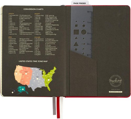 C.R. Gibson Dot Grid Notebook Journal - Red Leatherette Cover, 240 Pages, 6" W x 8.5" L