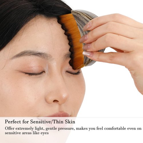 HOYECL No Oil Lymphatic Face Sculpting Brush, Curved Facial Dry Brush for Lymphatic Drainage, Sculpt and Lift Your Face Naturally, Designed for Sensitive Skin