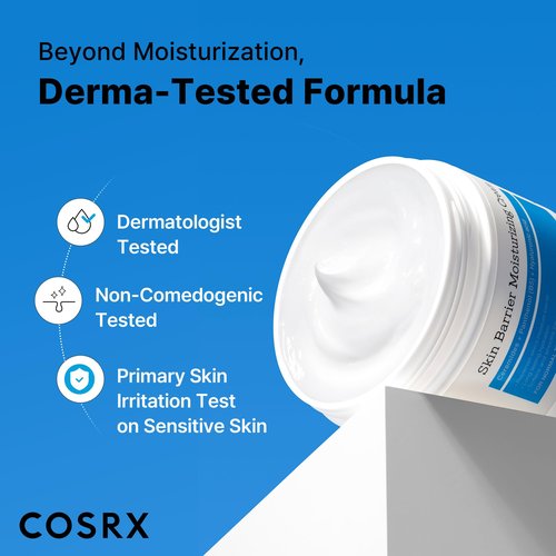 COSRX Barrier Moisturizing Cream - Body and Face Moisturizer for Dry Skin with Ceramide & Hyaluronic Acid, Unscented Hydrating Body Lotion, 15.2 fl.oz, Korean Skin Care