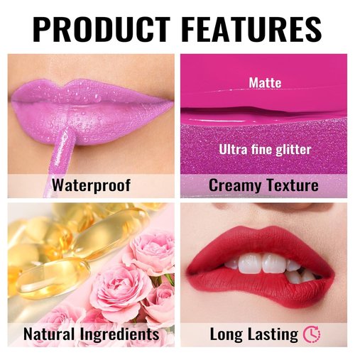 Oulac Matte Liquid Lipstick - Long-Lasting Pink Nude Lip Stain | Waterproof, Creamy Formula with Vitamin E, Vegan