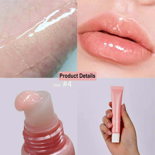 Lakerain 4 PCS Lip Glossy Butter Nourishing Balm,Lightweight,Non-Sticky,Long-lasting Lip Care Set
