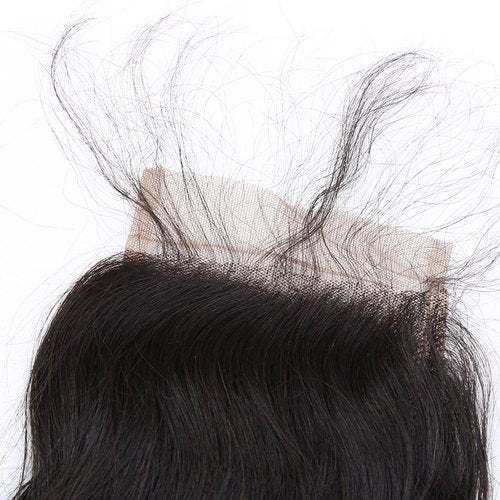 Sent Hair Remy Human Hair 4x4 Loose Deep Wave Lace Closure Human Virgin Hair Piece Free Part with Baby Hair Natural Color 16"