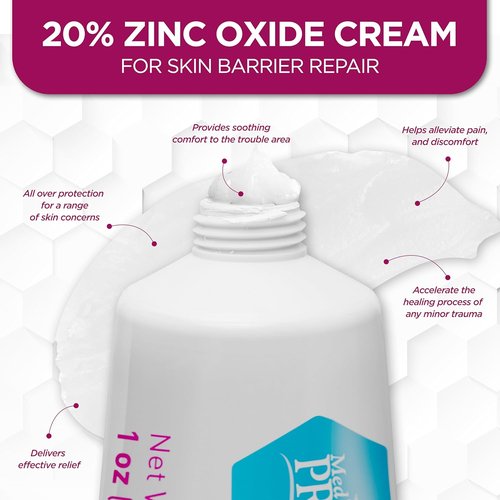 MED PRIDE Zinc Oxide Ointment 20% - High-Potency Diaper Rash & Wound Healing Cream | 1oz Barrier Repair Paste