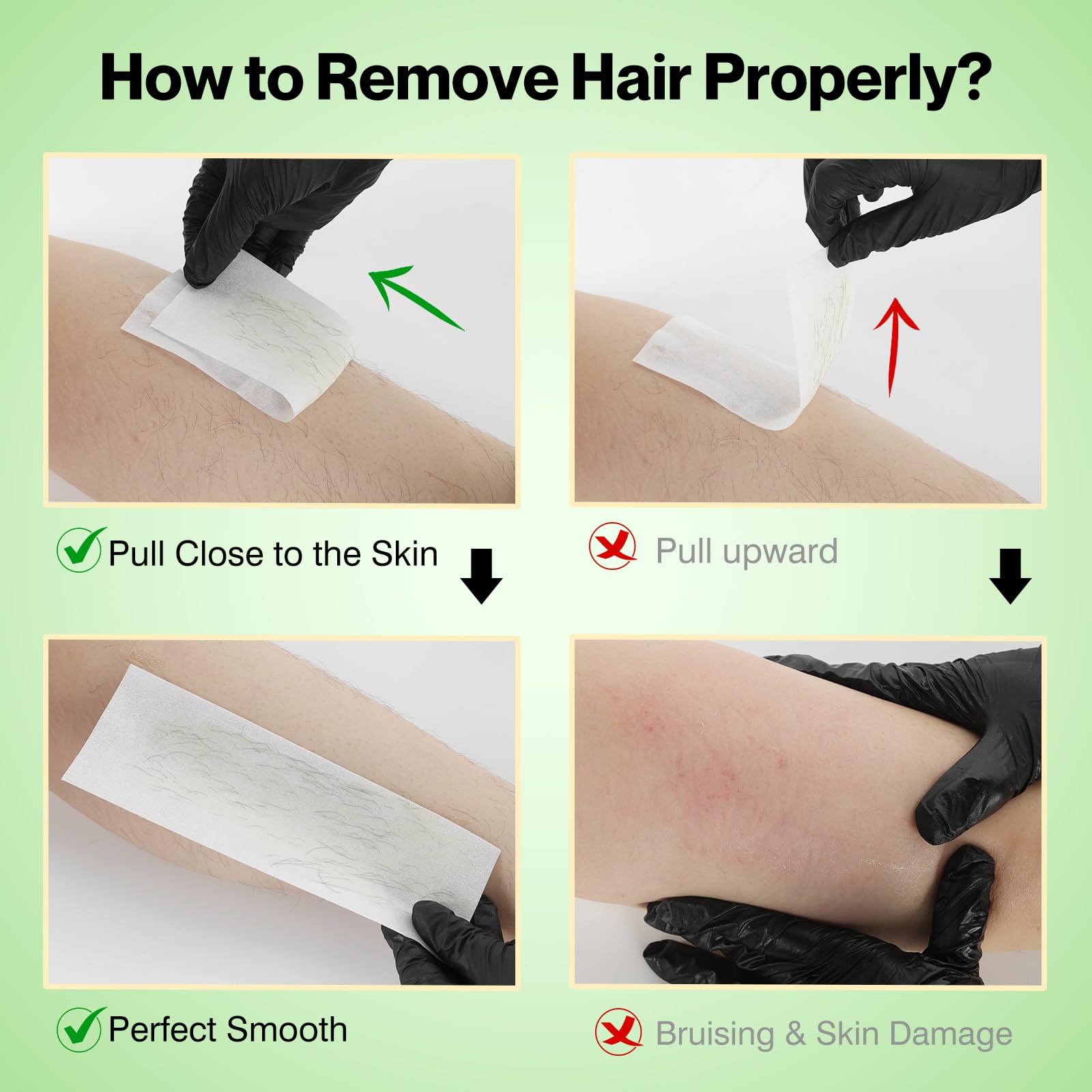 Waxers Roll on Wax Kit Aloe Vera Waxing Roller Depilatory for Women & Men Waxing Kit for Hair Removal for Larger Areas at Home with Heater & Strips