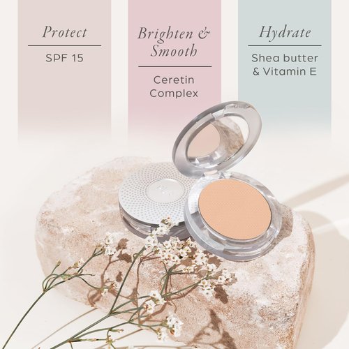 PÜR MINERALS 4-in-1 Pressed Mineral Makeup Powder Foundation with SPF 15 | Buildable Coverage Compact