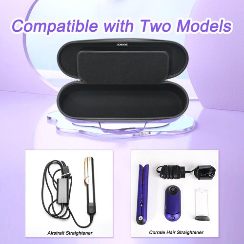 RLSOCO Travel Case for Dyson Airstrait Straightener/Corrale Hair Straightener | Compact Design with YKK Zipper & Scratch Protection (Purple)