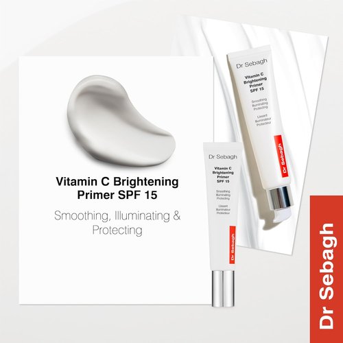 Dr Sebagh Vitamin C Brightening Primer - Illuminating SPF 15 Face Makeup (2.6 fl oz) for Radiant Finish