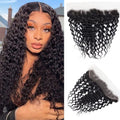 Deep Wave 13x4 Ear to Ear Transparent Lace Frontal Closure - Brazilian Virgin Human Hair Extensions, Deep Curly, Bleached Knots, Pre-Plucked With Baby Hair, Natural Color, 14 Inch