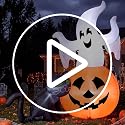 Halloween Inflatable Ghost with Pumpkin and Black Cat - Lighted Yard Decor - 5FT Outdoor Halloween Decoration - White, Orange & Black