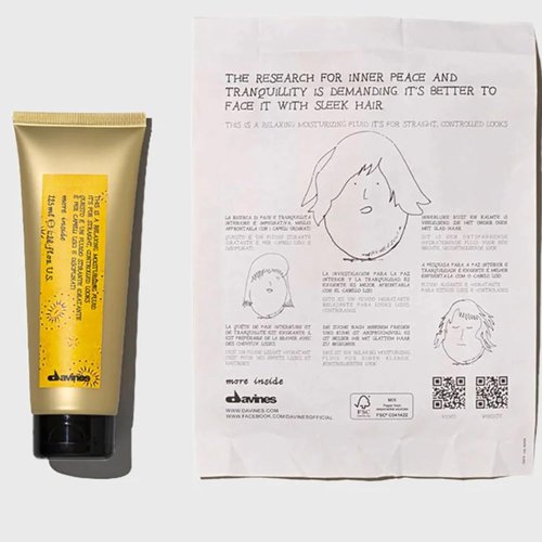 Davines Relaxing Moisturizing Fluid - Anti-Frizz & Curl Smoothing Formula | 4.23 Fl Oz