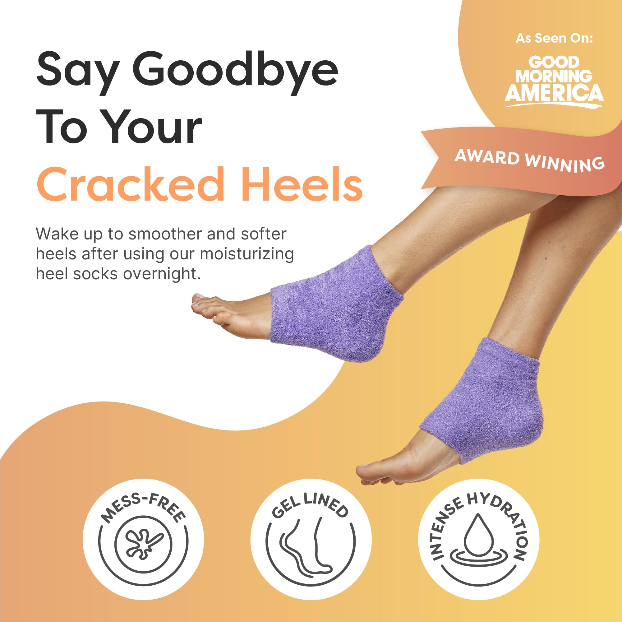 ZenToes Moisturizing Socks for Cracked Heel Treatment, Vitamin E, Olive Oil and Jojoba Oil Infused Heel Socks, Spa Gifts for Women, Relaxation Gifts for Women (Fuzzy Lilac Purple, Regular)