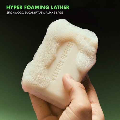 Hyper Foaming Soap Bar - Ultra-Lathering Birchwood, Eucalyptus & Alpine Sage | Hydrating & Anti-Aging (2 Pack) | Made in USA