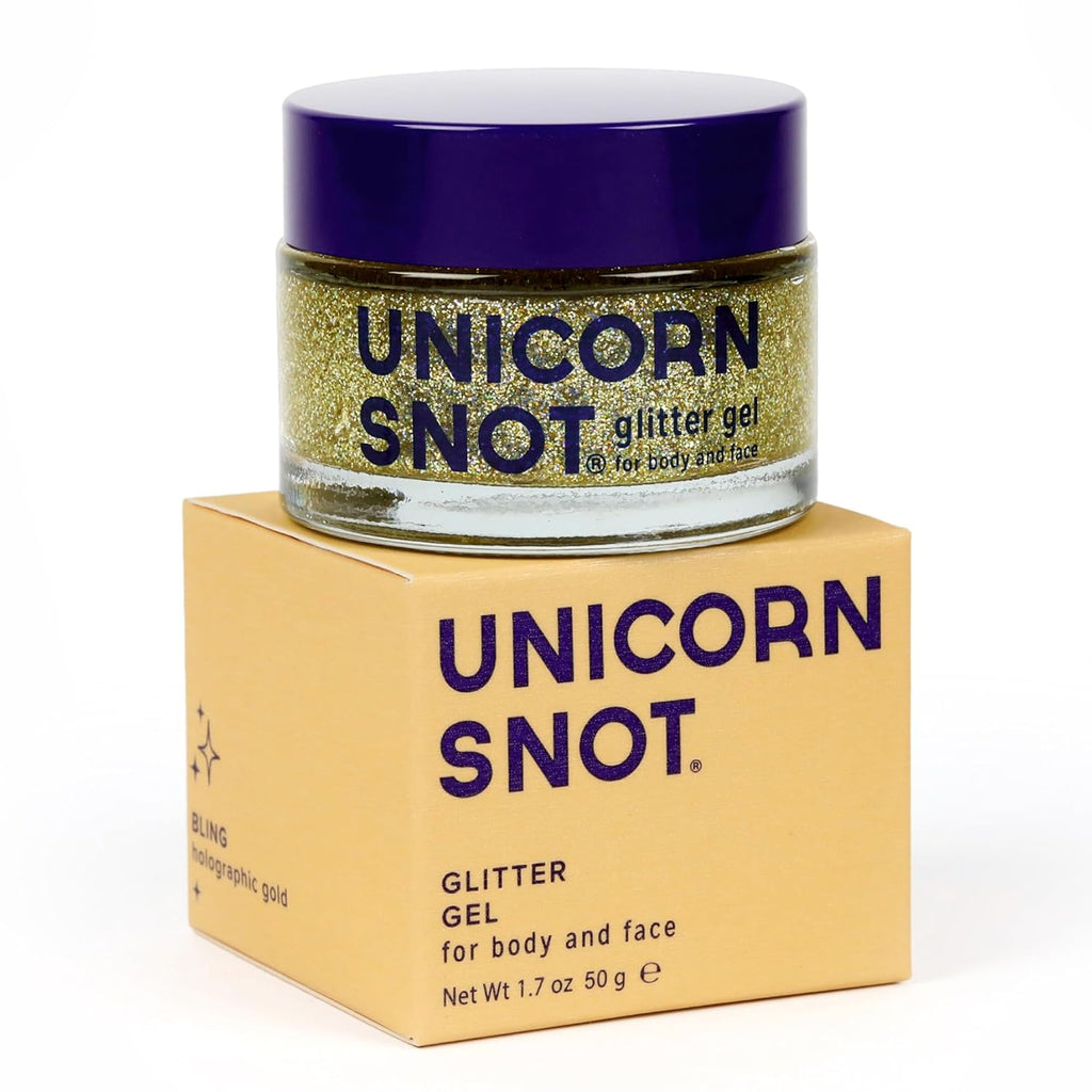 Unicorn Snot Holographic Face & Body Glitter Gel - Vegan, Cruelty-Free, 1.7 oz Gold Bling