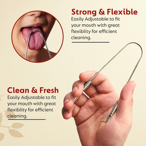 Nature's Own Tongue Scraper - Stainless Steel Oral Care Tool for Fresh Breath | Pack of 2