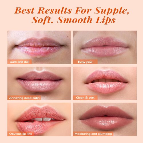 ANAI RUI Lip Scrub & Mask Set - Exfoliating Sugar Scrub & Moisturizing Overnight Mask for Dry Lips | Peach
