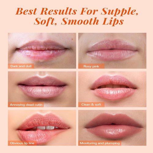ANAI RUI Lip Scrub & Mask Set, Lip Scrubber Exfoliator, Lip Sugar Scrub, Lip Sleeping Mask, Moisturizering for Dry, Chapped, Dark Lips, Overnight Lip Mask, Peach