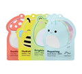 TONYMOLY x Squishmallows Sheet Mask Set - 4-Pack Hydrating & Nourishing Facial Masks for Glowing Skin