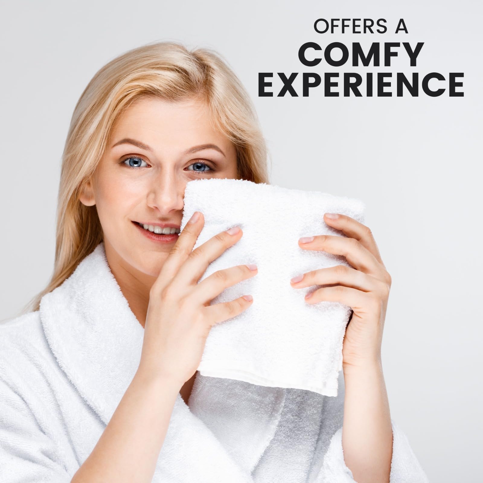 YRALY Cotton Washcloths Set - Premium Quality Face Cloths, 100% Cotton Ring Spun, Soft & Absorbent Towels for Body (24 Pack, White)